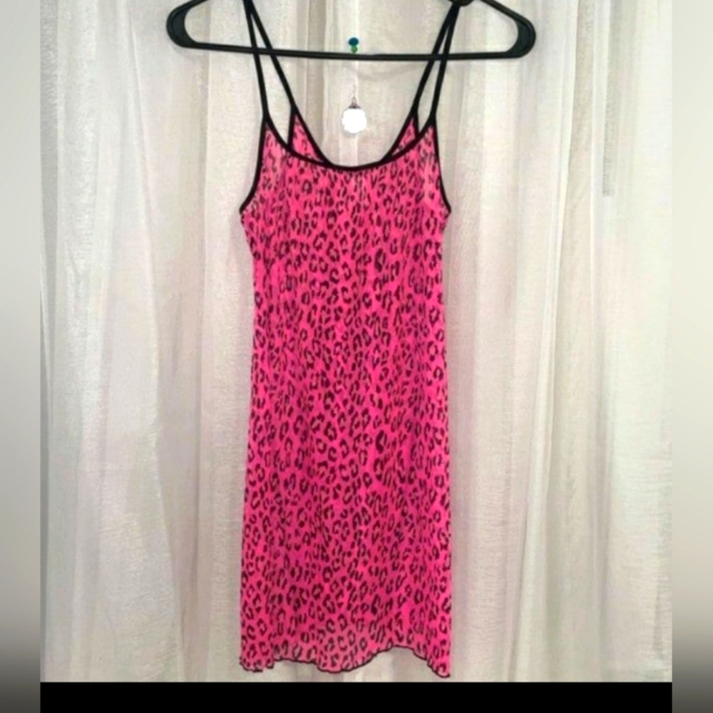 Vintage Victoria's Secret Pink Leopard Lingerie Nightie Sleepwear